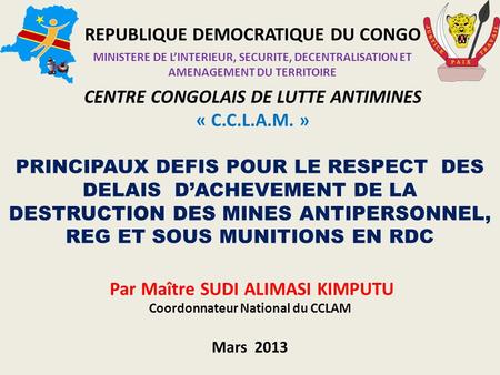 REPUBLIQUE DEMOCRATIQUE DU CONGO