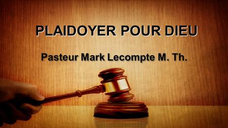 Pasteur Mark Lecompte M. Th.