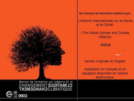 The Global Gender and Climate Alliance Un manuel de formation élaboré par: LAlliance Internationale sur le Genre et le Climat, (The Global Gender and Climate.
