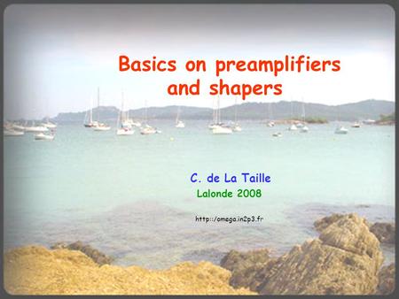 Basics on preamplifiers and shapers