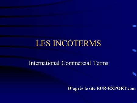 International Commercial Terms