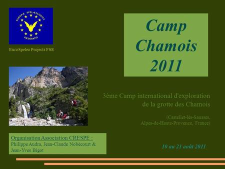 Camp Chamois ème Camp international d'exploration