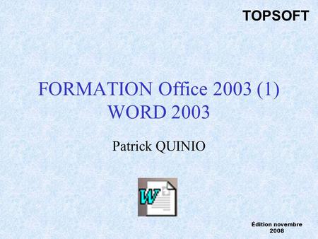 FORMATION Office 2003 (1) WORD 2003