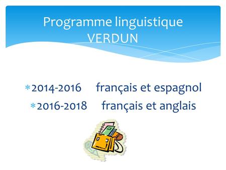 Programme linguistique VERDUN