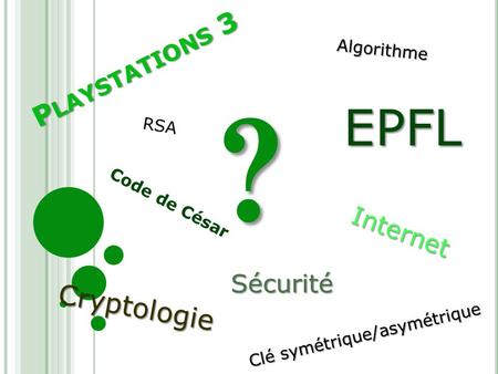 ? EPFL Playstations 3 Cryptologie Internet Sécurité Algorithme RSA