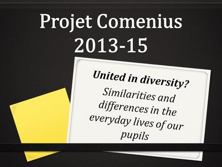 United in diversity? Similarities and differences in the everyday lives of our pupils.
