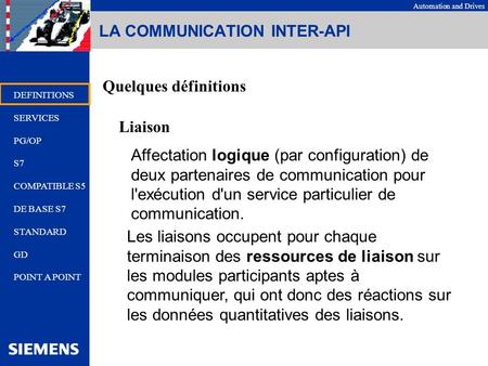 LA COMMUNICATION INTER-API