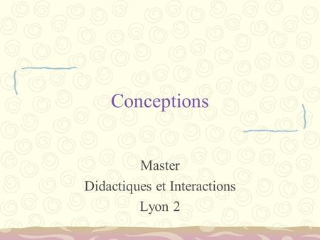 Master Didactiques et Interactions Lyon 2