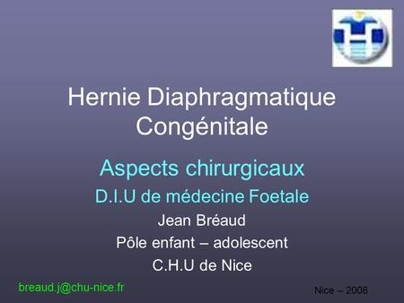 Hernie Diaphragmatique Congénitale