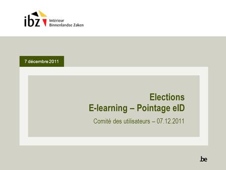 Elections E-learning – Pointage eID