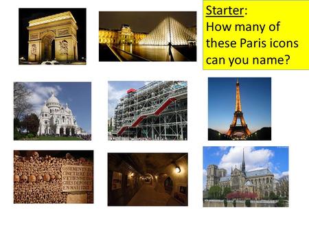 Starter: How many of these Paris icons can you name?