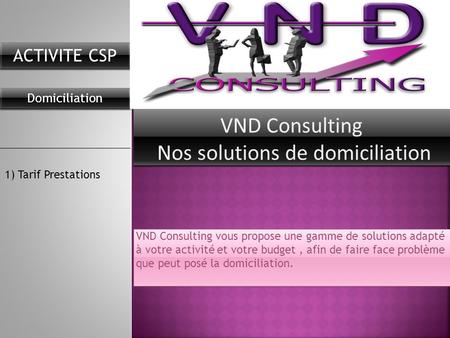 VND Consulting Nos solutions de domiciliation