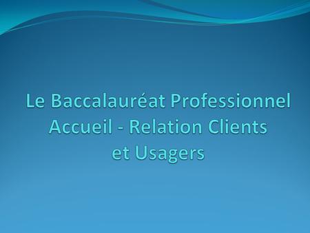 Le Baccalauréat Professionnel Accueil - Relation Clients et Usagers