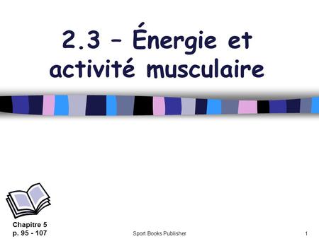 2.3 – Énergie et activité musculaire