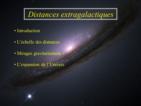 Distances extragalactiques