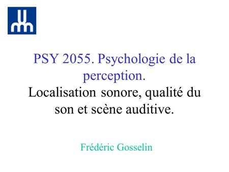 PSY Psychologie de la perception