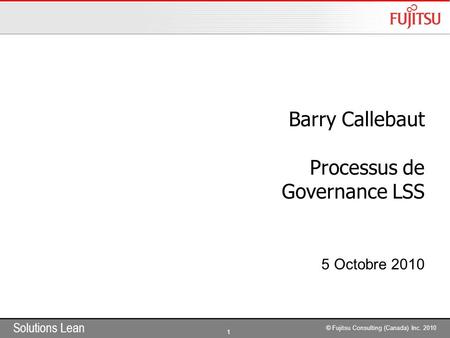 Barry Callebaut Processus de Governance LSS