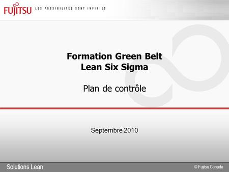 Formation Green Belt Lean Six Sigma Plan de contrôle