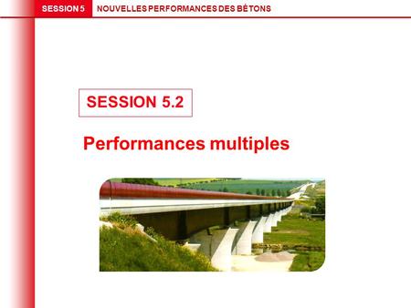 NOUVELLES PERFORMANCES DES BÉTONSSESSION 5 Performances multiples SESSION 5.2.
