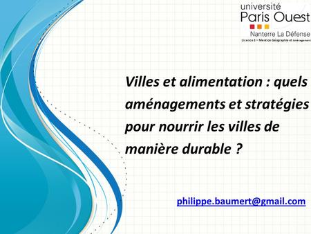 Villes et alimentation : quels aménagements et stratégies