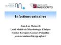Infections urinaires Jean-Luc Mainardi