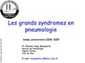Les grands syndromes en pneumologie