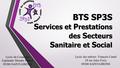 BTS SP3S S ervices et P restations des S ecteurs S anitaire et S ocial Lycée du Couserans Esplanade Mendès France 09200 SAINT-GIRONS Lycée des métiers.