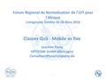 Forum Régional de Normalisation de l'UIT pour l'Afrique Livingstone, Zambie 16-18 Mars 2016 Classes QoS - Mobile vs fixe Joachim Pomy OPTICOM GmbH Allemagne.