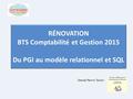 RÉNOVATION BTS Comptabilité et Gestion 2015 Du PGI au modèle relationnel et SQL Daniel Perrin Toinin.