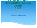 CATALOGUE DES FORMATIONS Business Objects 2015 Formateur : KAMAL Laiss.