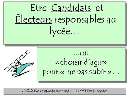 Candidats Etre Candidats et Électeurs Électeurs responsables au lycée… Candidats Etre Candidats et Électeurs Électeurs responsables au lycée…...ou«choisir.