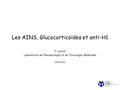 Les AINS, Glucocorticoïdes et anti-H1