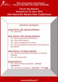 Www.droitucp.fr Pôle universitaire d’excellence FACULTE DE DROIT DE CERGY-PONTOISE Forum des Masters Semaine du 22 mars 2016 Une heure/Un Master/Une Conférence.