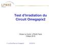 O. Le Dortz Réunion Omegapix2 3/03/2015 Test d’Irradiation du Circuit Omegapix2 Olivier Le Dortz, LPNHE Paris 3 Mars 2015.