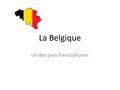 La Belgique Un des pays francophones. La capitale: Bruxelles La superficie: 30 528 km² La population: 10 millions Le membre fondateur de l´Union européenne.