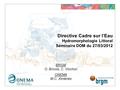 Directive Cadre sur l’Eau Hydromorphologie Littoral Séminaire DOM du 27/03/2012 BRGM O. Brivois, C. Vinchon ONEMA M-C. Ximénès.