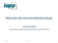 Réunion de service électronique 23 juin 2014 https:électroniquep3.fr/conferenceDisplay.py?confId=10244 6/23/2014Julie Prast1.