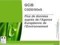 Ministère de l'Écologie, du Développement durable, et de l’Énergie www.developpement-durable.gouv.fr 7 avril 2015 Flux de données auprès de l’Agence Européenne.