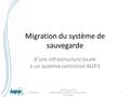 Migration du système de sauvegarde d’une infrastructure locale à un système centralisé IN2P3 101/06/2016 HEPIX Spring 2013 Muriel Gougerot (LAPP) and Remi.