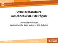 Service / directionDate JJ/MM/AA Cycle préparatoire aux concours IEP de région Université de Rouen Lycées Camille Saint Saëns et Val de Seine.