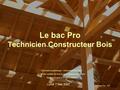 Le bac Pro Technicien Constructeur Bois Séminaire académique – Génie Industriel Bois Lycée des métiers du bois et de l’habitat en montagne Alpes et Durance.