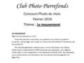 Club Photo Pierrefonds Concours Photo du mois Février 2016 Thème : Le mouvement Le mouvement Figer le mouvement ou non? Avant de prendre une photo, vous.