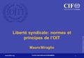 © Centre international de formation de l’OIT 2007 Liberté syndicale: normes et principes de l’OIT Maura Miraglio www.itcilo.org Centre international de.