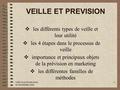 VEILLE ET PREVISION  les différents types de veille et leur utilité  les 4 étapes dans le processus de veille  importance et principaux objets de la.