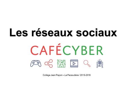 Les réseaux sociaux Collège Jean Papon – La Pacaudière / 2015-2016.