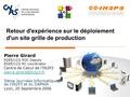 Retour d'expérience sur le déploiement d'un site grille de production Pierre Girard EGEE/LCG ROC Deputy EGEE/LCG RC coordinator Centre de Calcul de l’IN2P3.