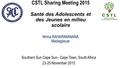 CSTL Sharing Meeting 2015 Santé des Adolescents et des Jeunes en milieu scolaire Southern Sun Cape Sun– Cape Town, South Africa 23-25 November 2015 Nirina.