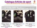 Catalogue Articles de sport CANTERBURRY Répliqua Rugby «CM 2007 » 7 Maillots « Ecosse » réf.1 Tailles : 1S, 1M, 1XL 2 x10 ans, 2 x12 ans Taille grand –