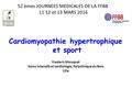 Cardiomyopathie hypertrophique et sport