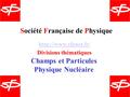 Champs et Particules Physique Nucléaire  Divisions thématiques Société Française de Physique.